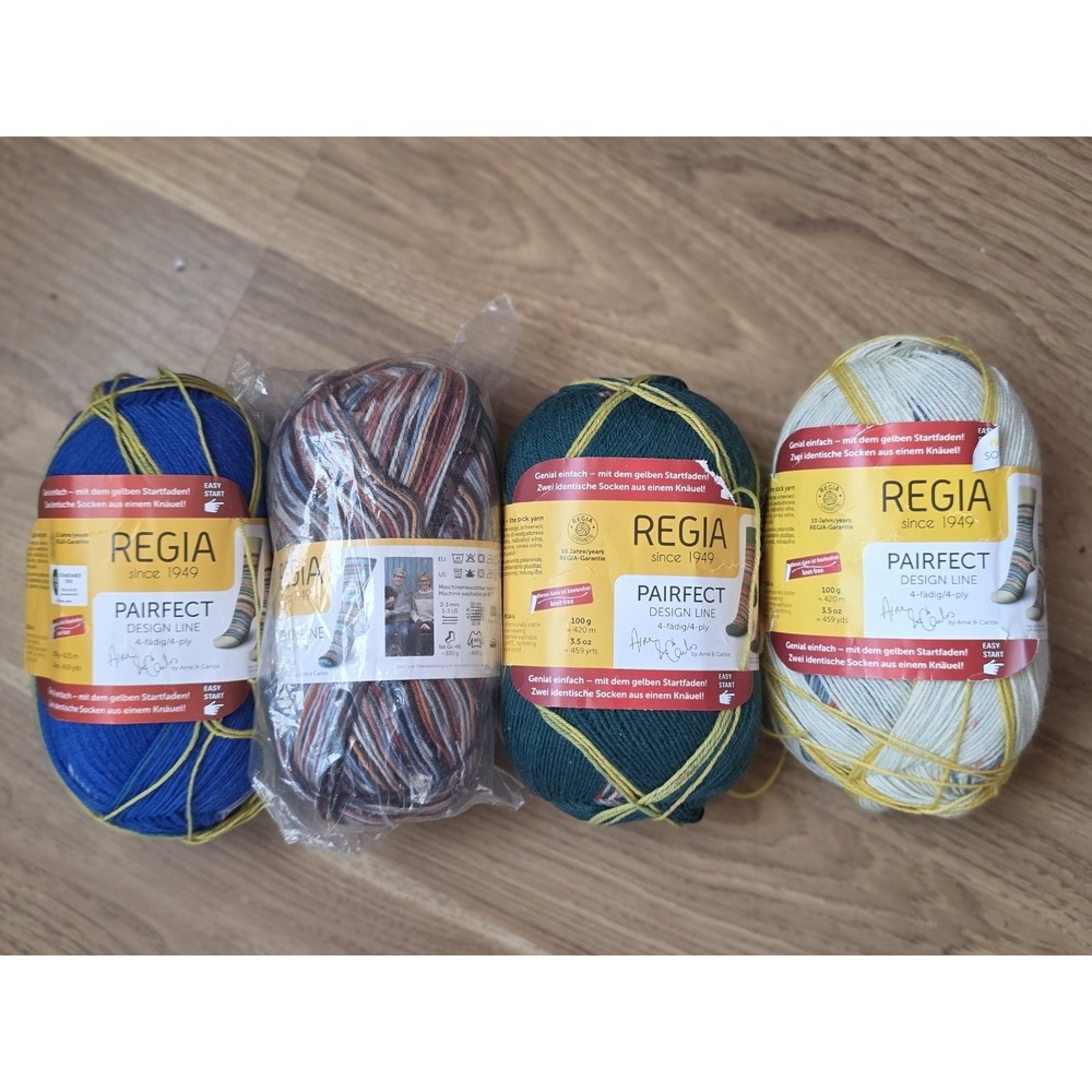 4 skeins Regia Self-Striping Sock Yarn Fading 100g MultiColor Wool Blend